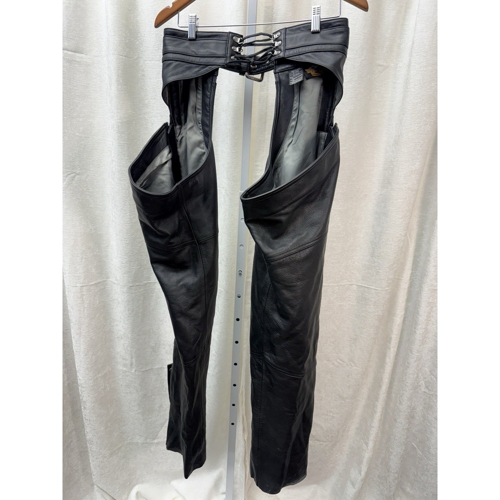 Genuine Harley Davidson Men's DELUXE Leather Motorcycle Chaps Sz Medium